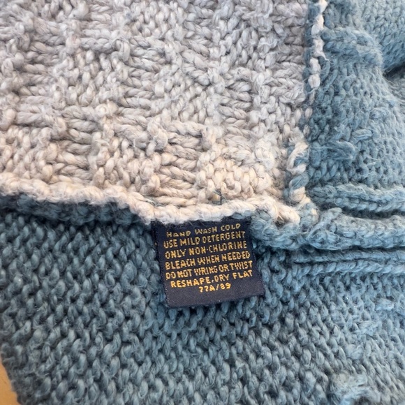 Eddie Bauer Men's Patchwork Crewneck Sweater - Gray, Blue, Orange, Cream Size M - Picture 7 of 10